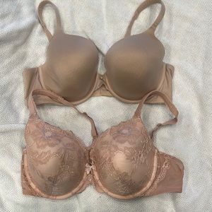 Victoria’s Secret Lined Perfect Coverage Bras (2) sizes 40C